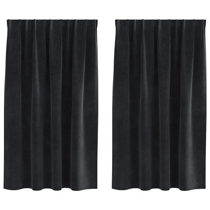 vidaXL Verdunkelungsvorhänge 2 pcs Schwarz 140 x 140 cm Samt