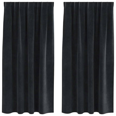 vidaXL Verdunkelungsvorhänge 2 pcs Schwarz 140 x 175 cm Samt