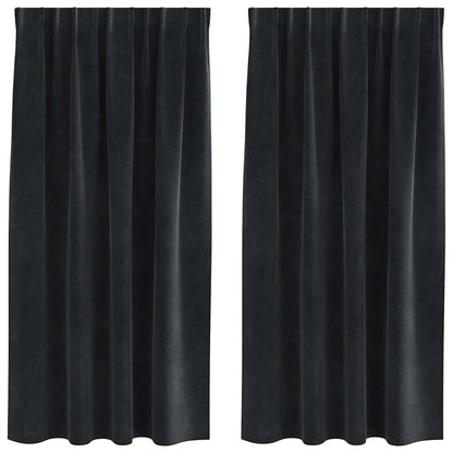 vidaXL Verdunkelungsvorhänge 2 pcs Schwarz 140 x 175 cm Samt