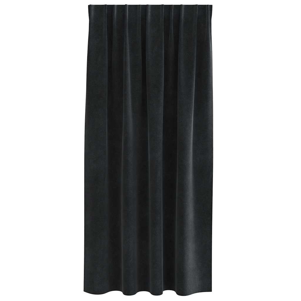 vidaXL Verdunkelungsvorhänge 2 pcs Schwarz 140 x 175 cm Samt