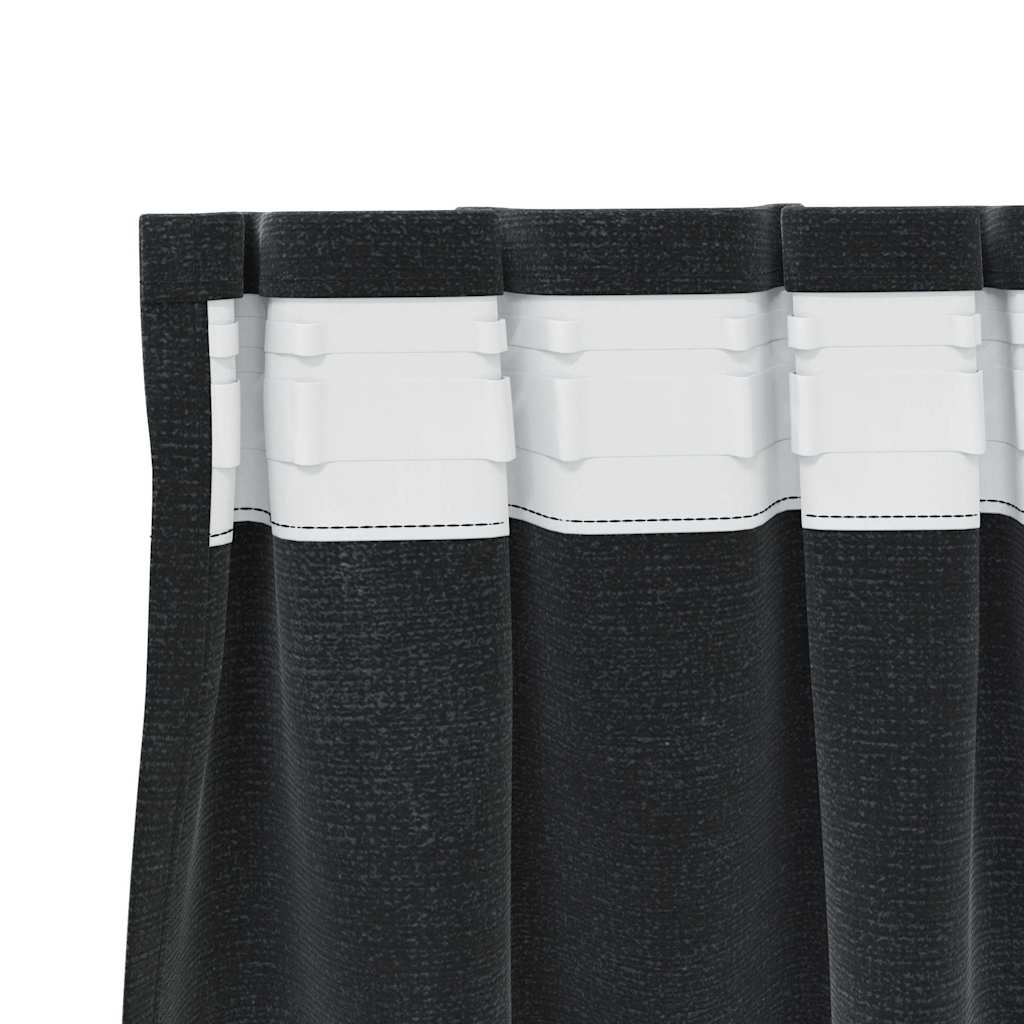 vidaXL Verdunkelungsvorhänge 2 pcs Schwarz 140 x 225 cm Samt