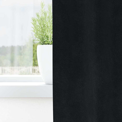 vidaXL Verdunkelungsvorhänge 2 pcs Schwarz 140 x 225 cm Samt