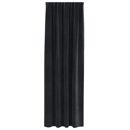vidaXL Verdunkelungsvorhänge 2 pcs Schwarz 140 x 225 cm Samt
