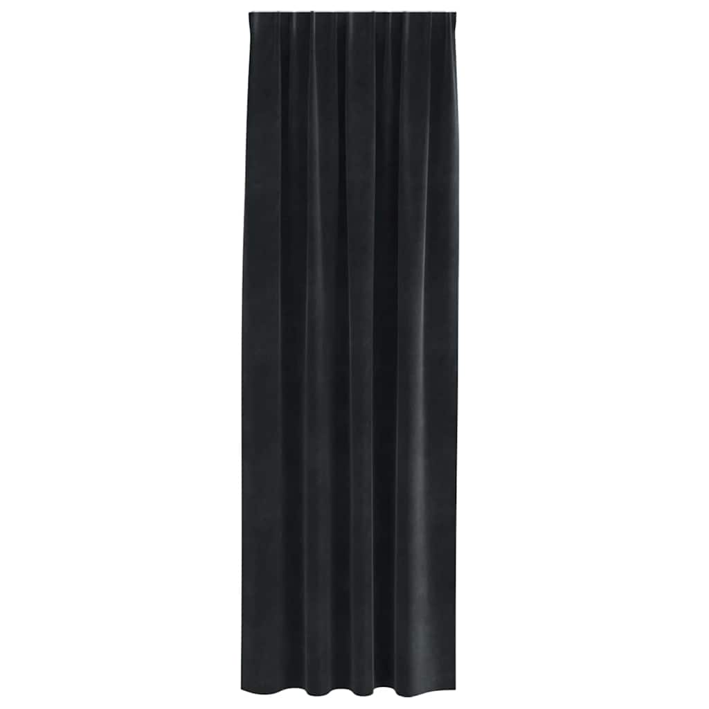 vidaXL Verdunkelungsvorhänge 2 pcs Schwarz 140 x 260 cm Samt