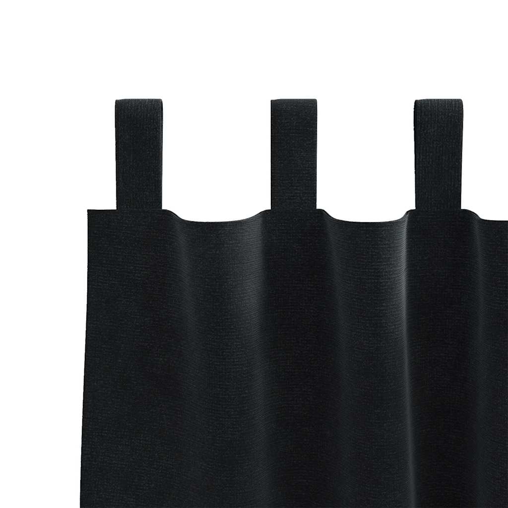 vidaXL Verdunkelungsvorhänge 2 pcs Schwarz 140 x 140 cm Samt