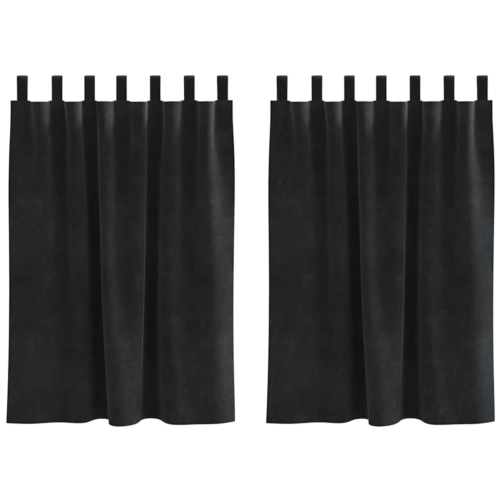 vidaXL Verdunkelungsvorhänge 2 pcs Schwarz 140 x 140 cm Samt