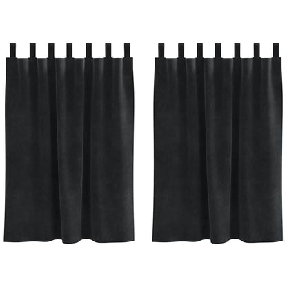 vidaXL Verdunkelungsvorhänge 2 pcs Schwarz 140 x 140 cm Samt
