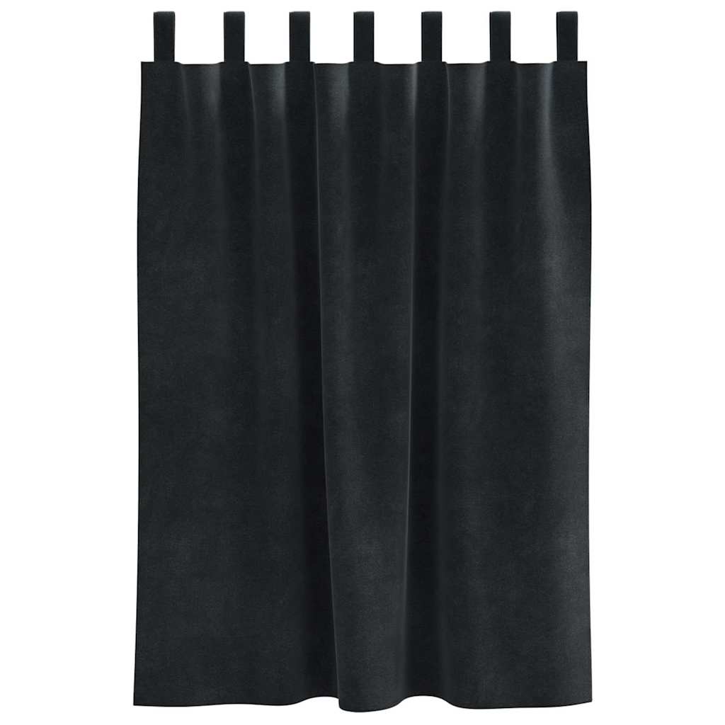 vidaXL Verdunkelungsvorhänge 2 pcs Schwarz 140 x 140 cm Samt