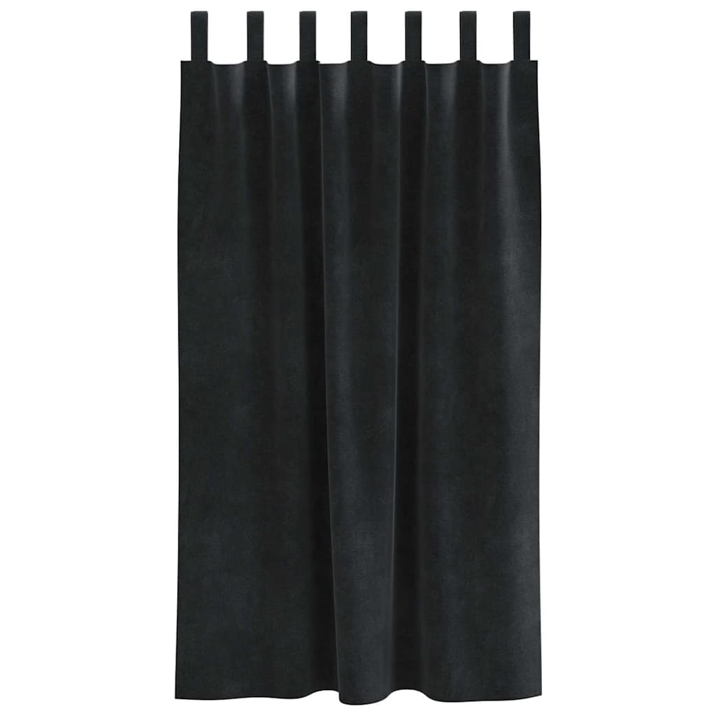 vidaXL Verdunkelungsvorhänge 2 pcs Schwarz 140 x 175 cm Samt