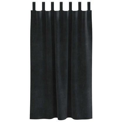 vidaXL Verdunkelungsvorhänge 2 pcs Schwarz 140 x 175 cm Samt