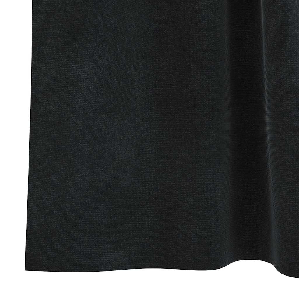 vidaXL Verdunkelungsvorhänge 2 pcs Schwarz 140 x 225 cm Samt