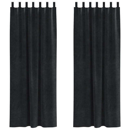 vidaXL Verdunkelungsvorhänge 2 pcs Schwarz 140 x 245 cm Samt