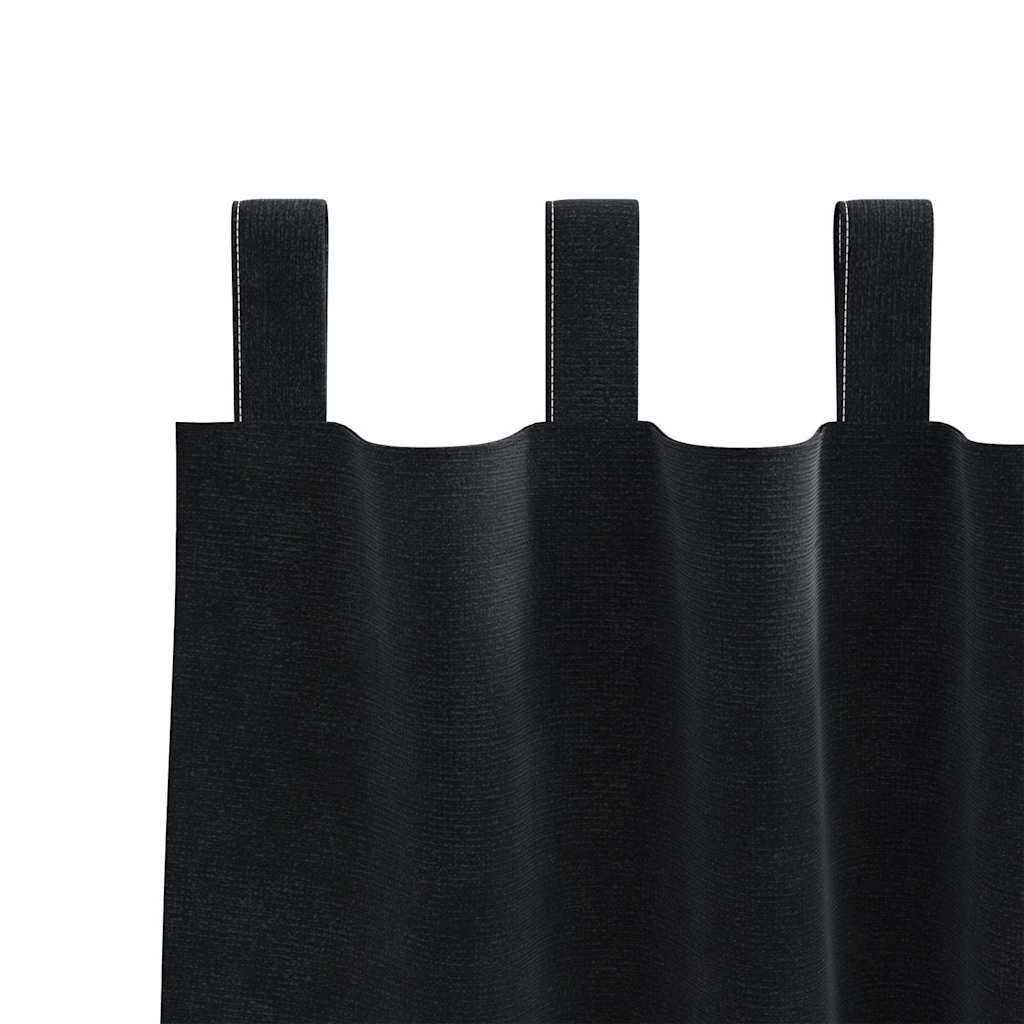 vidaXL Verdunkelungsvorhänge 2 pcs Schwarz 140 x 260 cm Samt