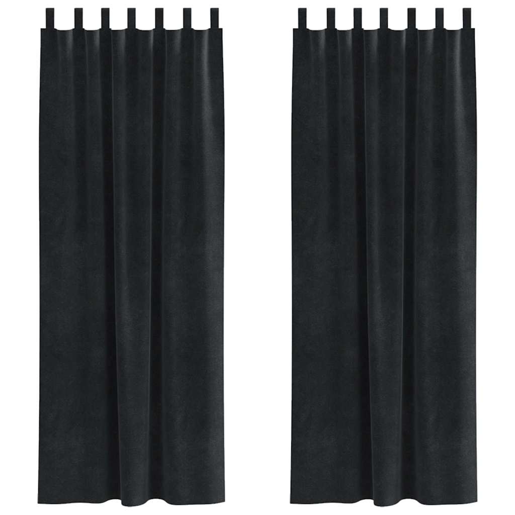 vidaXL Verdunkelungsvorhänge 2 pcs Schwarz 140 x 260 cm Samt
