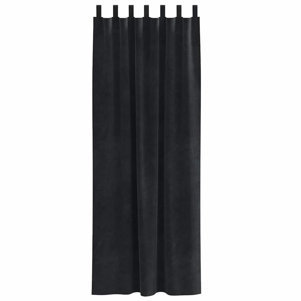 vidaXL Verdunkelungsvorhänge 2 pcs Schwarz 140 x 260 cm Samt