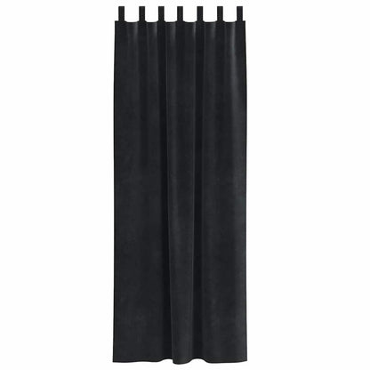 vidaXL Verdunkelungsvorhänge 2 pcs Schwarz 140 x 260 cm Samt