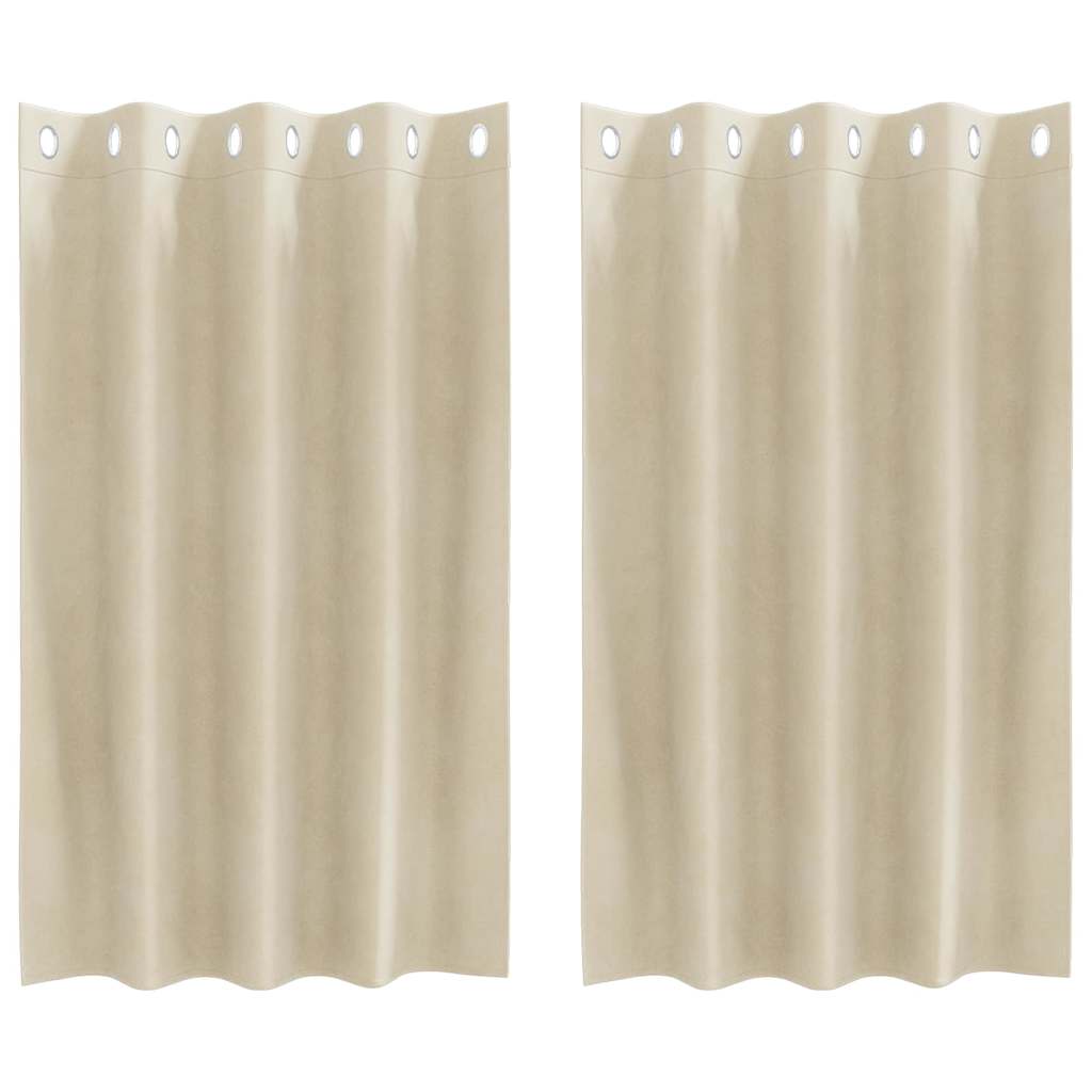 vidaXL Verdunkelungsvorhänge 2 pcs Creme 140 x 140 cm Samt