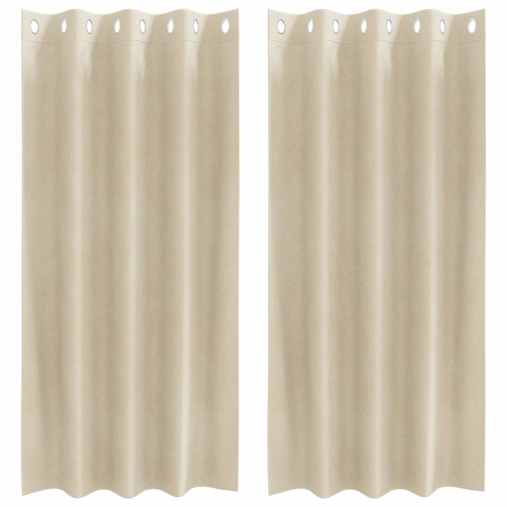 vidaXL Verdunkelungsvorhänge 2 pcs Creme 140 x 175 cm Samt