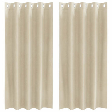 vidaXL Verdunkelungsvorhänge 2 pcs Creme 140 x 175 cm Samt