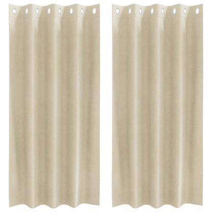 vidaXL Verdunkelungsvorhänge 2 pcs Creme 140 x 175 cm Samt