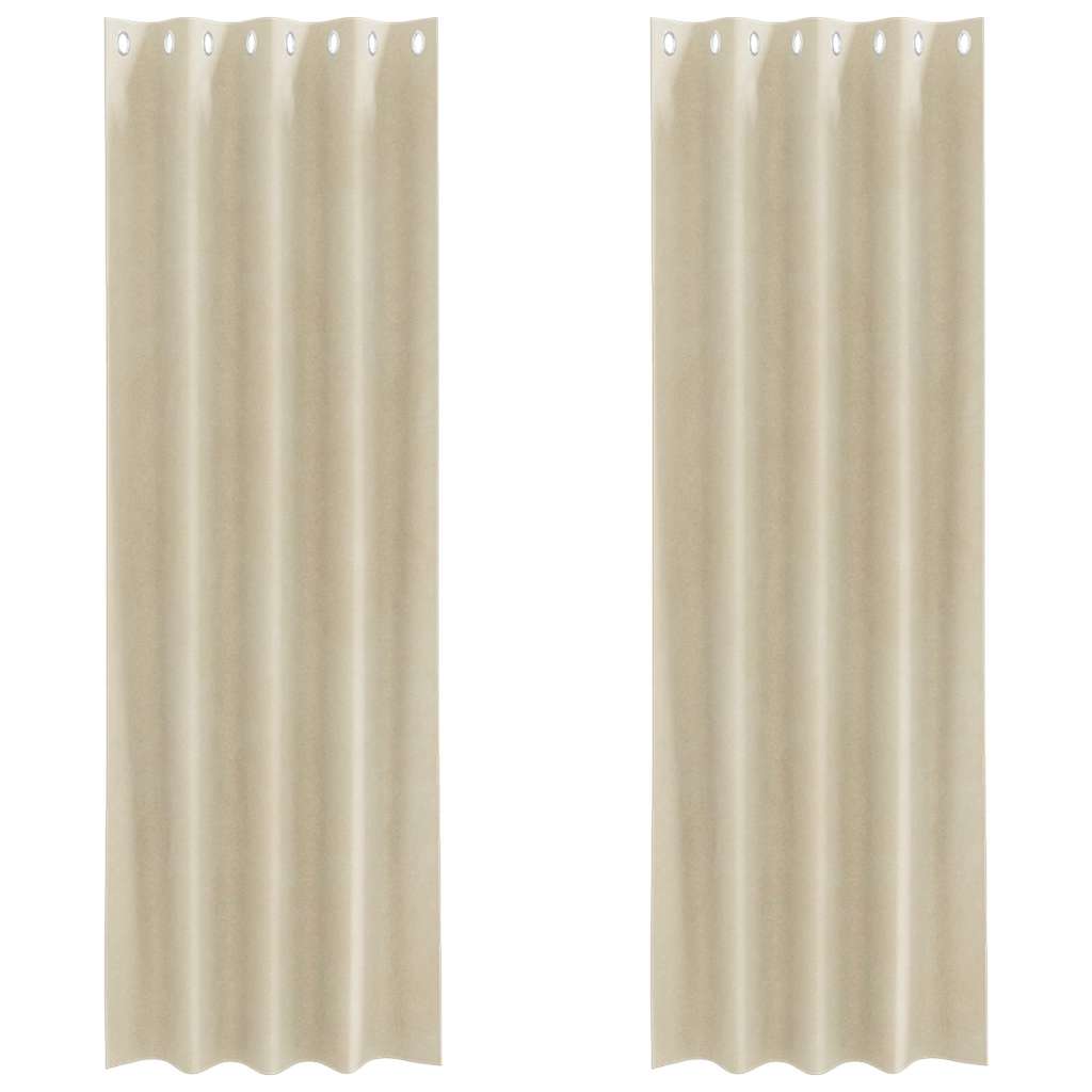 vidaXL Verdunkelungsvorhänge 2 pcs Creme 140 x 225 cm Samt