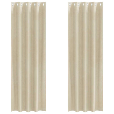 vidaXL Verdunkelungsvorhänge 2 pcs Creme 140 x 225 cm Samt