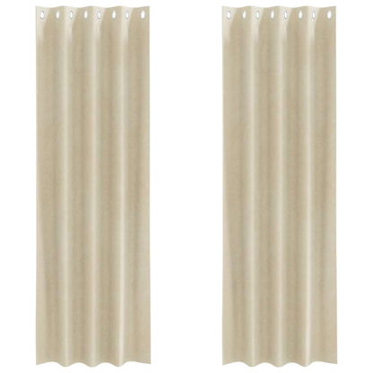 vidaXL Verdunkelungsvorhänge 2 pcs Creme 140 x 225 cm Samt