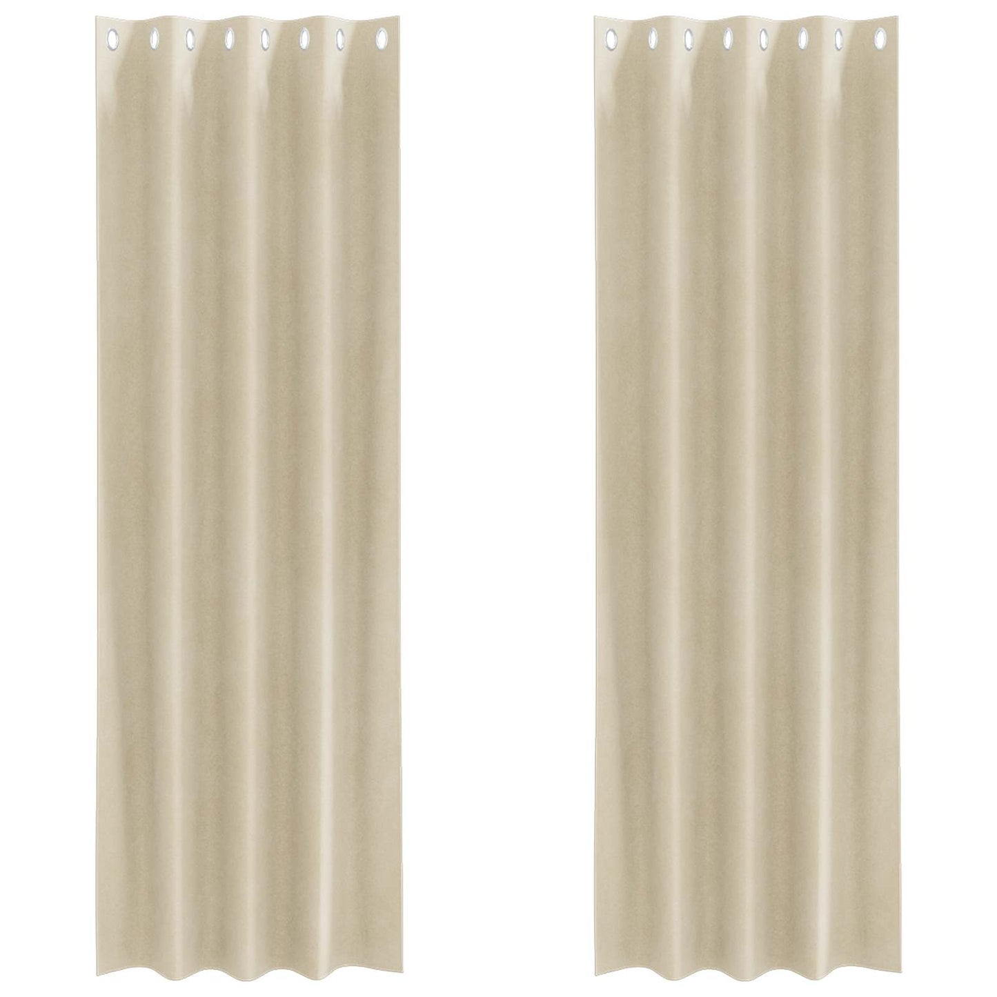 vidaXL Verdunkelungsvorhänge 2 pcs Creme 140 x 245 cm Samt