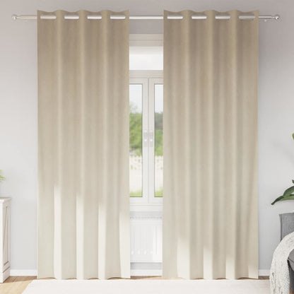 vidaXL Verdunkelungsvorhänge 2 pcs Creme 140 x 260 cm Samt