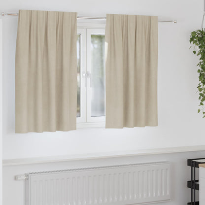 vidaXL Verdunkelungsvorhänge 2 pcs Creme 140 x 140 cm Samt