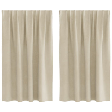 vidaXL Verdunkelungsvorhänge 2 pcs Creme 140 x 140 cm Samt