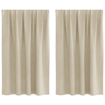 vidaXL Verdunkelungsvorhänge 2 pcs Creme 140 x 140 cm Samt