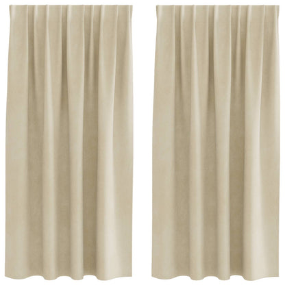 vidaXL Verdunkelungsvorhänge 2 pcs Creme 140 x 175 cm Samt