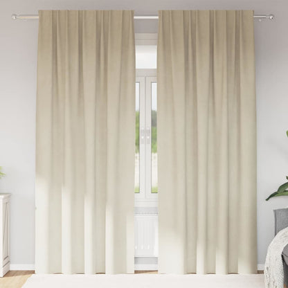 Verdunkelungsvorhänge 2 pcs Creme 140 x 225 cm Samt