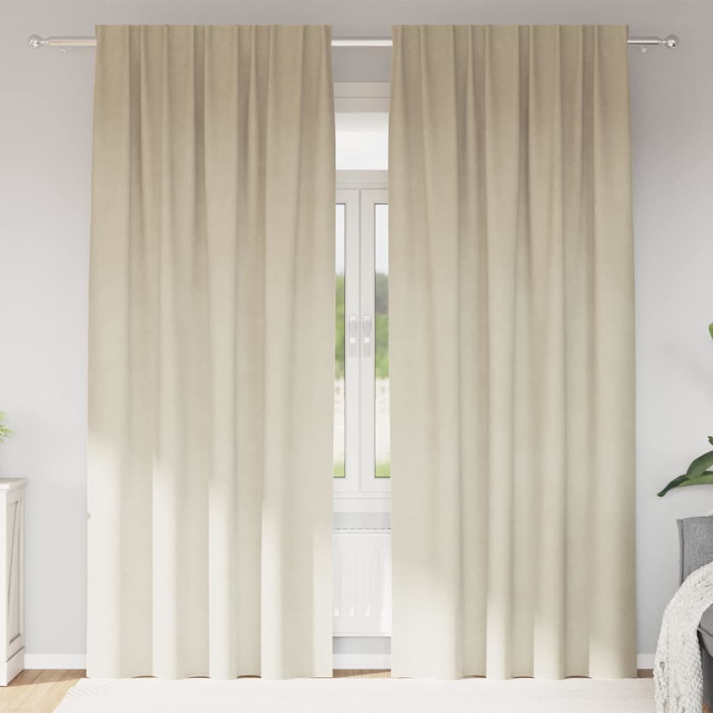 Verdunkelungsvorhänge 2 pcs Creme 140 x 245 cm Samt