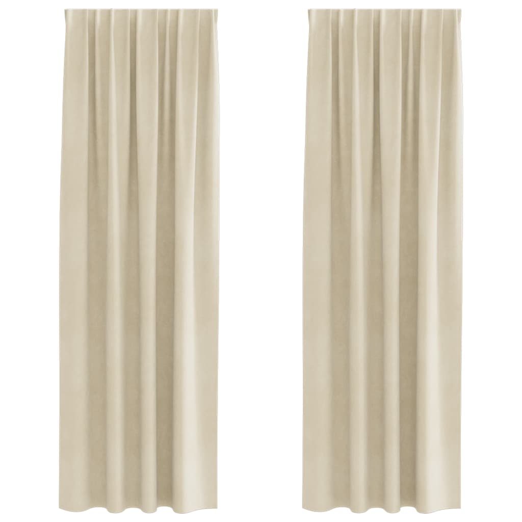 Verdunkelungsvorhänge 2 pcs Creme 140 x 245 cm Samt
