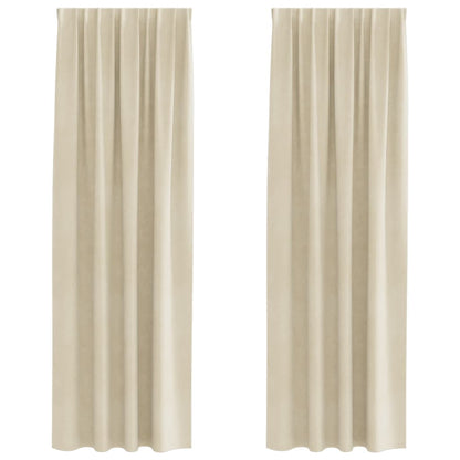 Verdunkelungsvorhänge 2 pcs Creme 140 x 245 cm Samt
