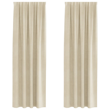 vidaXL Verdunkelungsvorhänge 2 pcs Creme 140 x 260 cm Samt
