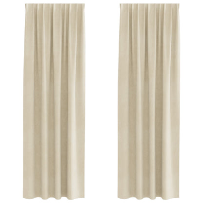 vidaXL Verdunkelungsvorhänge 2 pcs Creme 140 x 260 cm Samt