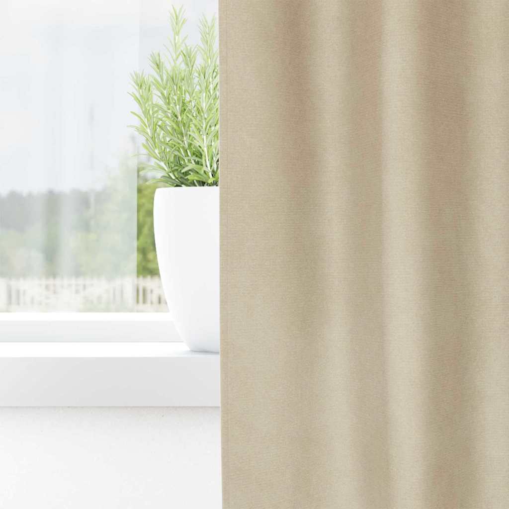 vidaXL Verdunkelungsvorhänge 2 pcs Creme 140 x 140 cm Samt