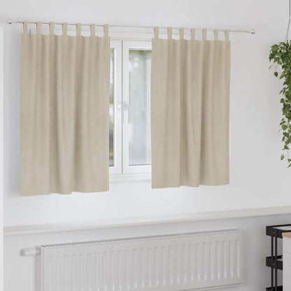 vidaXL Verdunkelungsvorhänge 2 pcs Creme 140 x 140 cm Samt