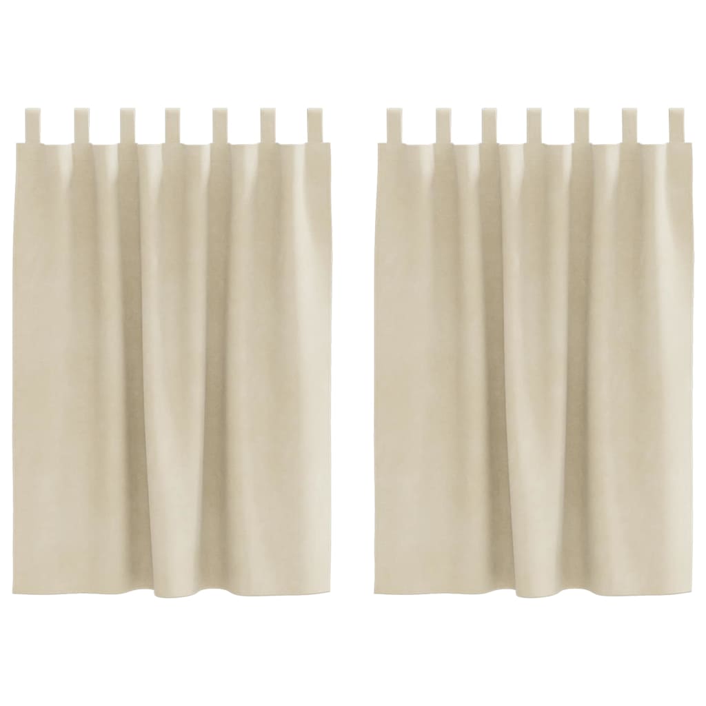 vidaXL Verdunkelungsvorhänge 2 pcs Creme 140 x 140 cm Samt