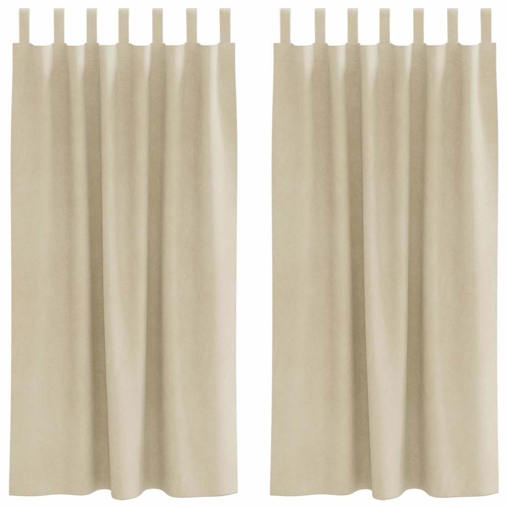 vidaXL Verdunkelungsvorhänge 2 pcs Creme 140 x 175 cm Samt