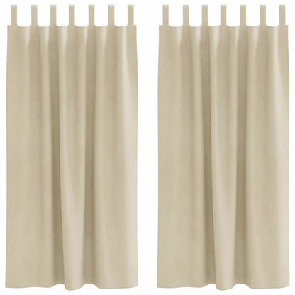 vidaXL Verdunkelungsvorhänge 2 pcs Creme 140 x 175 cm Samt