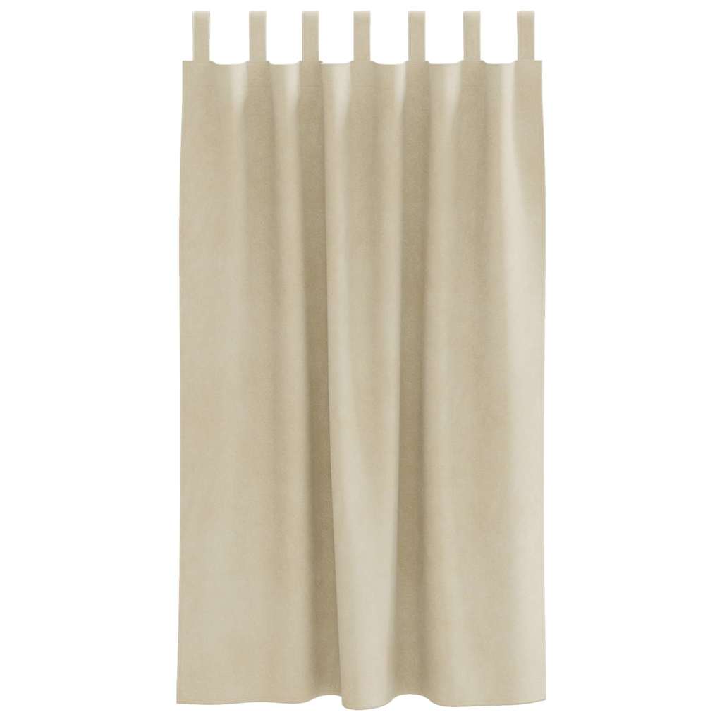 vidaXL Verdunkelungsvorhänge 2 pcs Creme 140 x 175 cm Samt