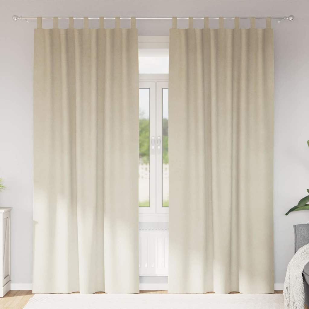 vidaXL Verdunkelungsvorhänge 2 pcs Creme 140 x 225 cm Samt