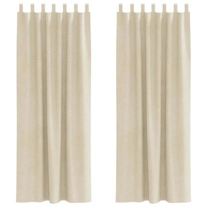 vidaXL Verdunkelungsvorhänge 2 pcs Creme 140 x 225 cm Samt