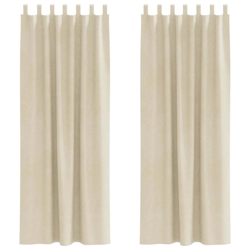 vidaXL Verdunkelungsvorhänge 2 pcs Creme 140 x 260 cm Samt