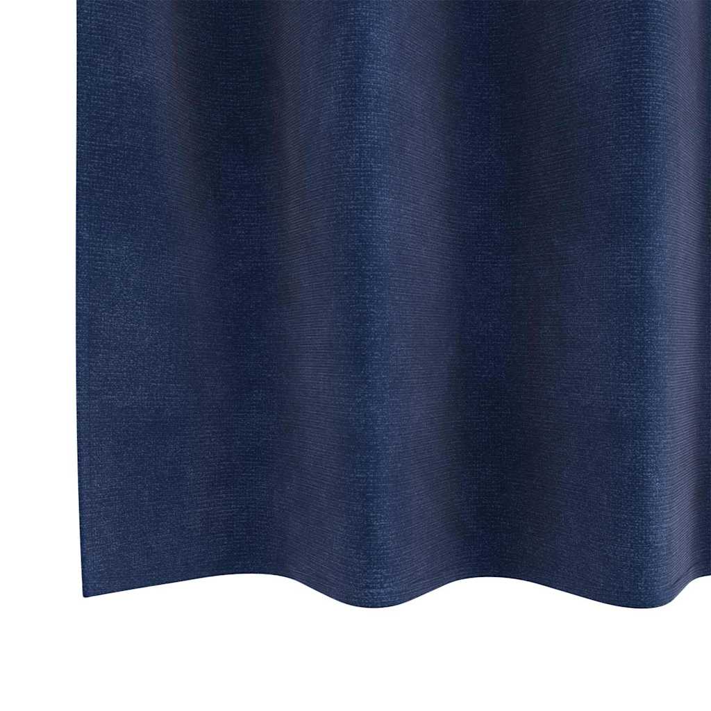vidaXL Verdunkelungsvorhänge 2 pcs Dunkelblau 140 x 140 cm Samt