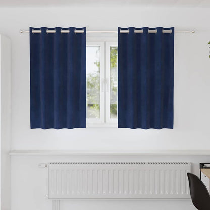 vidaXL Verdunkelungsvorhänge 2 pcs Dunkelblau 140 x 140 cm Samt